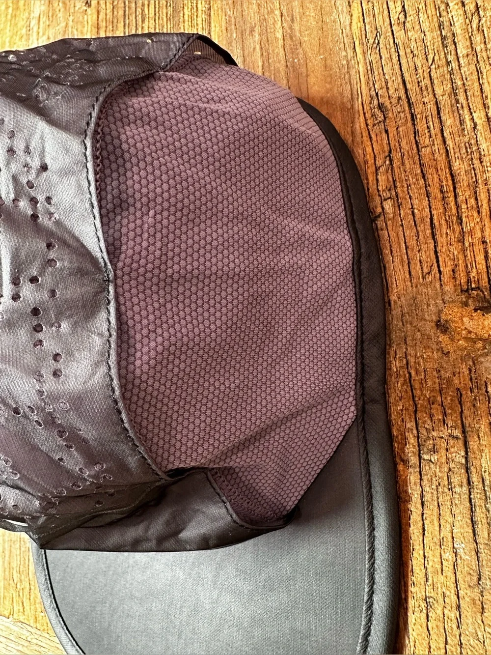 lululemon athletica gray and purple Cap with Reflective Silver Center Stripe